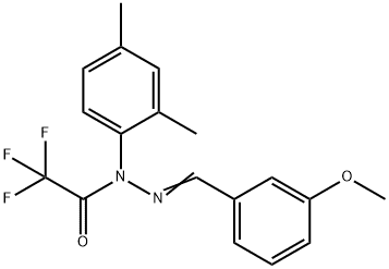 2,2,2-Trifluoroacetic acid 1-(2,4-DiMethylphenyl)-2-[(3-Methoxyphenyl)Methylene]hydrazide] Struktur