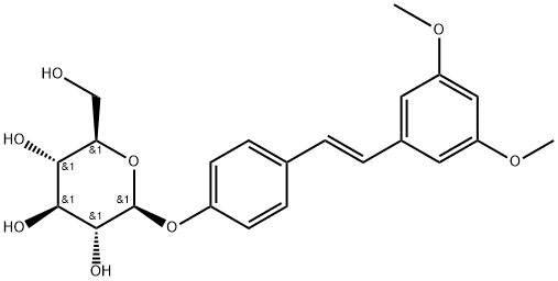 Trans-3,5-dimethoxystilbene-4'-O-β-D-glucopyranoside Struktur
